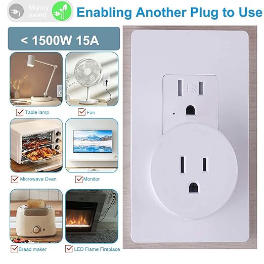 Remote Control Outlet,Greencycle Remote Light Switch and Plug,Wireless Light Switch,500ft Range,No Wiring Needed,15A/1500W for Household Appliances,FCC Certified,White