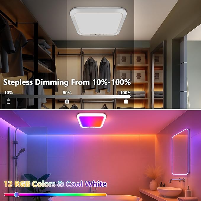 Rechargeable Motion Sensor Closet Light with Remote, Wireless Shower Lights for Inside Shower, Battery Powered Closet Light Magnetic, LED Shower Light No Wiring for Bathroom, Shower, Closet, 2-Pack