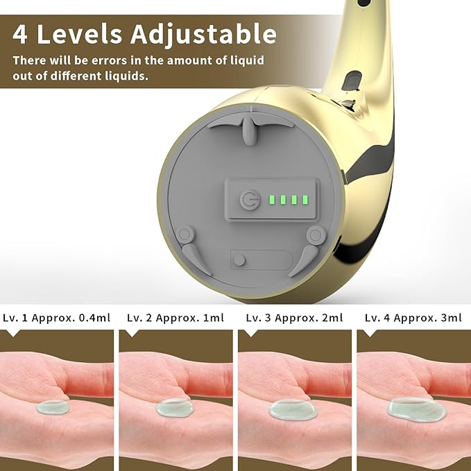 Automatic Soap Dispenser Touchless,300ML Hand & Dish Countertop Electric Liquid Rechargeable Dispenser with Sensor,Modern 4 Gear Adjustable Waterproof Kitchen Auto Soap Pump（Gold）
