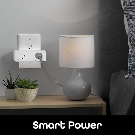 Geeni Switch Duo Double Smart Plug, White, 2 Outlets – No Hub Compatible with Alexa and Google Assistant, Requires 2.4 GHz Wi-Fi