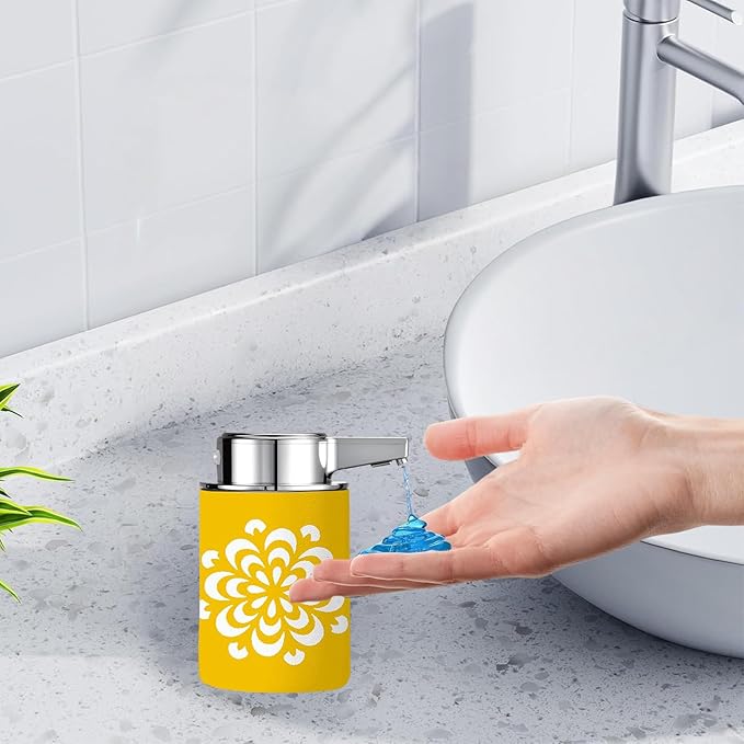Automatic Soap Dispenser,soap Dispenser Dish soap Dispenser Hand Bathroom Touchless with Infrared Sensor（Chrysanthemum）