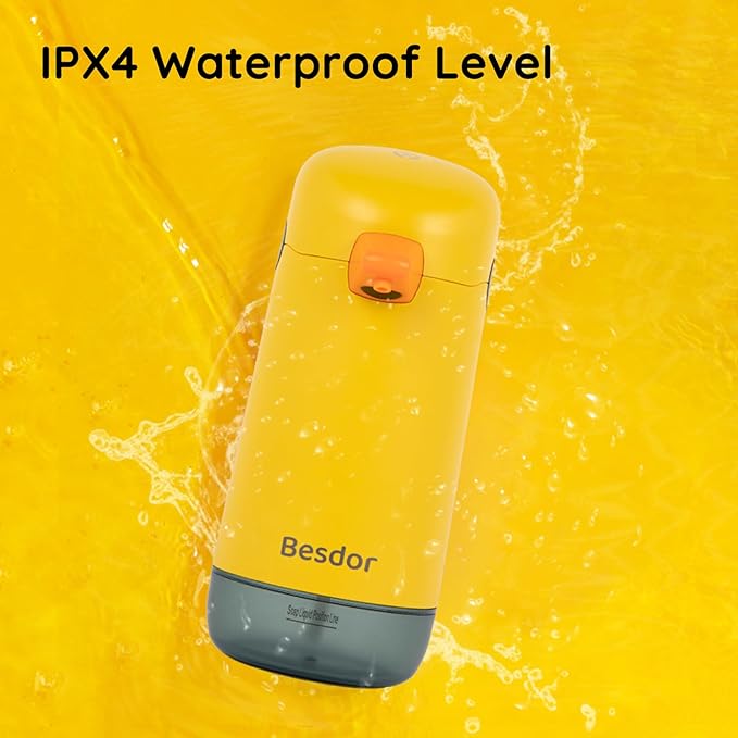 Besdor Automatic Soap Dispenser, Yellow Duck Cute Touchless Soap Dispenser, Infrared Sensor, Battery Powered, for Bathroom Kitchen