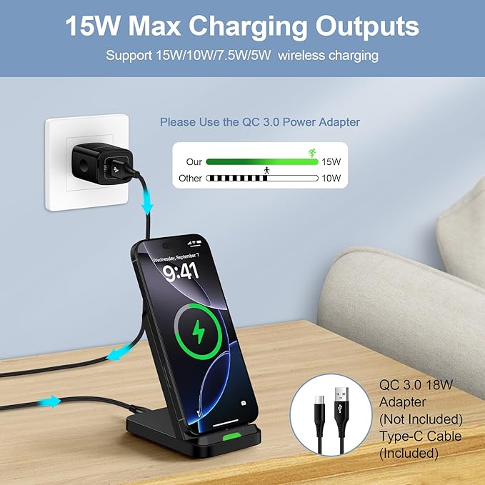 Samsung Wireless Charger Fast Charging Stand Desk Phone Station for Android Samsung Galaxy S26 Ultra/S25/S24/S23/S22/S21,15W Fast Wireless Charger Pad for Motorola Edge 2025/G Stylus 5G/G Power 2025