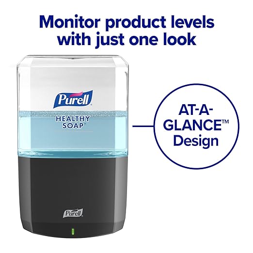 PURELL ES6 Automatic Wall-Mounted Hand Soap Dispenser, Graphite, Compatible with 1200 mL PURELL HEALTHY SOAP Refills (Pack of 1) - 6434-01 - Manufactured by GOJO, Inc.