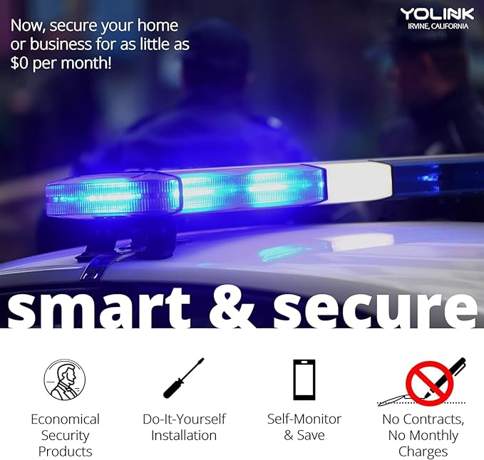 YoLink SirenFob, 1/4 Mile Open-Air Range Siren Controller, Panic Button, Smart Buttons Fob for Use with YoLink Siren Products