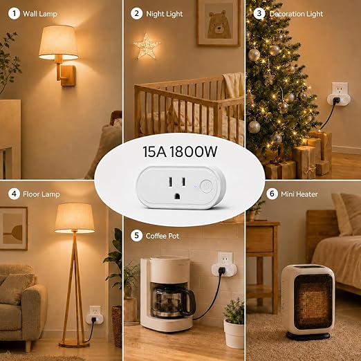 Remote Control Outlet: Wireless Light Switch with Wall Plate — Long Range — Plug in On Off Switch for Lights & Small Appliances — 1 Remote for 3 Outlets — no Wiring