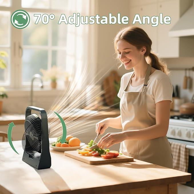 20800mAh Rechargeable Fan, 8-Inch Battery Powered Fan - Up to 80H Runtime, Portable Fan with 4 Speeds/Timers/70° Rotation /Quiet, Desk Fan for Bedroom, Office, Travel, Cruise, Gifts for Men Women