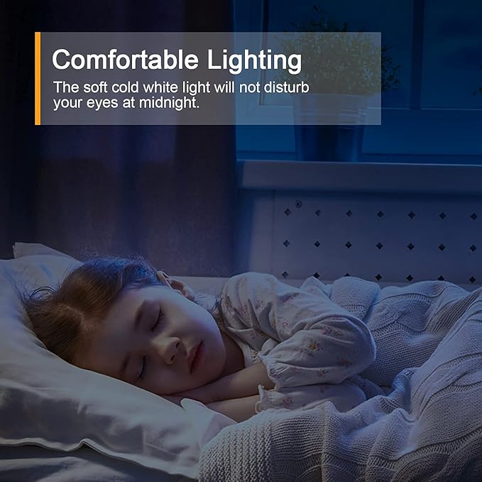 Lyridz 120LM Ultra Bright Plug-in Motion Sensor Night Light, Stepless Dimmable LED Nightlight, Always-On and Auto-Off, for Hallway, Stairs, Bathroom, Bedroom, Garage, Cool White (2-Pack)