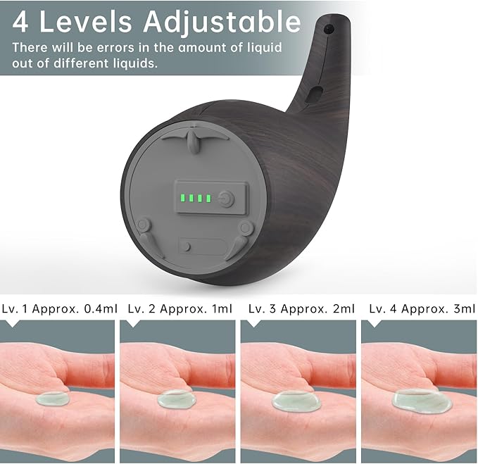 Automatic Soap Dispenser Touchless,300ML Hand & Dish Countertop Electric Liquid Rechargeable Dispenser with Sensor,Modern 4 Gear Adjustable Waterproof Kitchen Auto Soap Pump