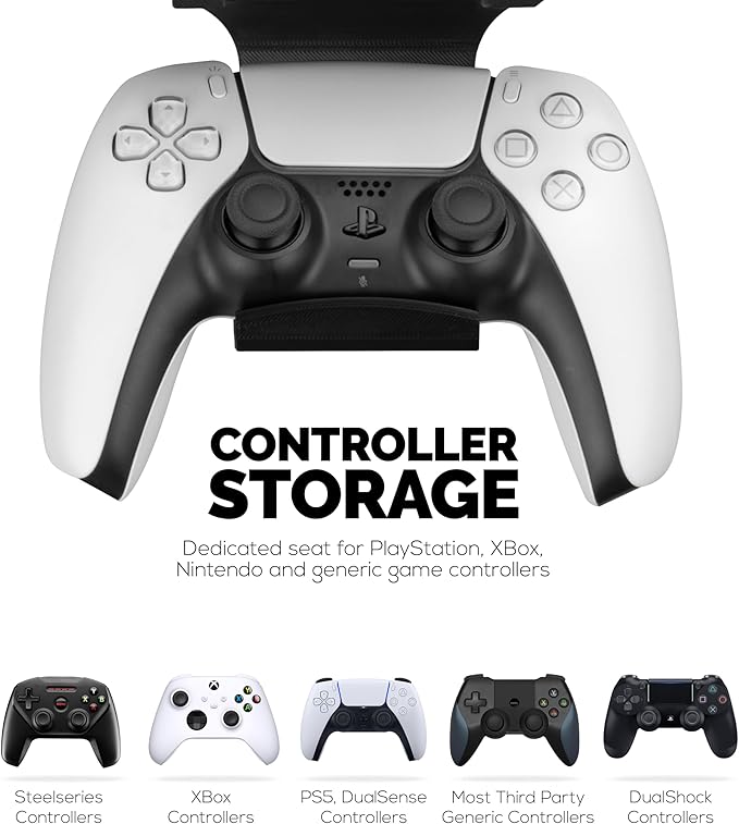 BRAINWAVZ Under Desk Mount & Game Controller Hanger for SteelSeries Arctis Nova Pro Wireless Base Station – Secure Fit, Easy Install with Screws or VHB Tape – Clean, Organized Gaming Setup