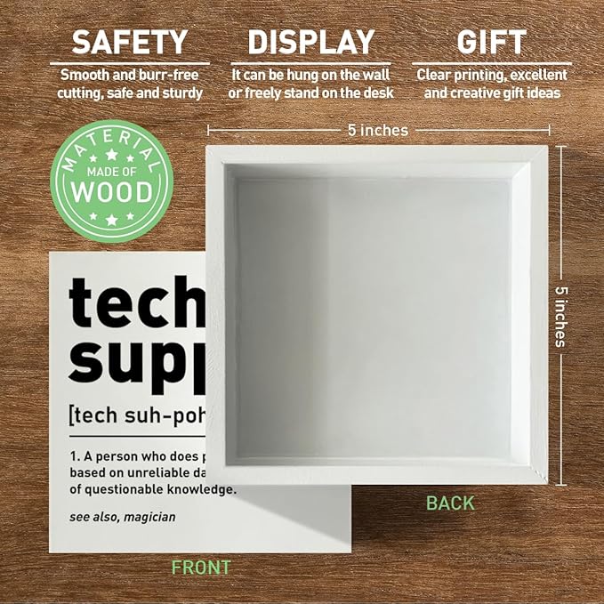 Funny Tech Support Gifts for Women Men, Christmas Birthday Gifts for It Support Engineer Computer Programmer Gifts IT Office Cubicle Desk Decor Wooden Sign, a Person Who Does Precision Guesswork