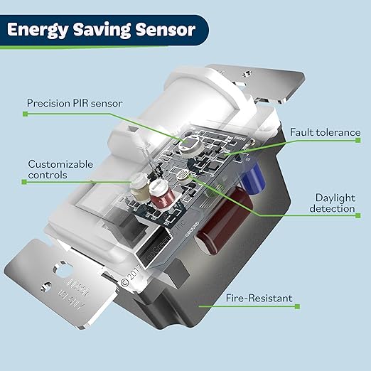 TOPGREENER in Wall PIR Motion Sensor Light Switch, Single Pole Occupancy Sensor Switch, Motion Sensor Switch, Need Neutral Wire, On/Off Override, 4A, 500W, TSOS5-W, 1Pack, White