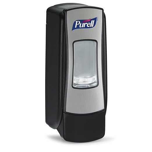 PURELL ADX-7 Push-Style Hand Sanitizer Dispenser, Chrome/Black, for PURELL ADX-7 700 mL Sanitizer Refills (Pack of 1) – 8728-06