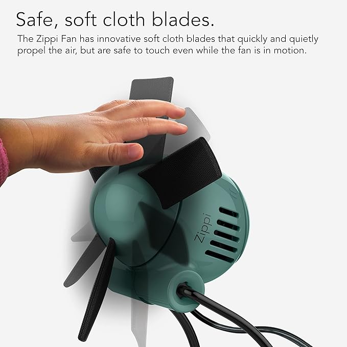 Vornado Zippi Small Personal Fan, Foldable Cooling for Desk, 2 Speed Settings, Soft Nylon Blades, Directable Airflow, Compact Design, Perfect Fan for Office and Bedroom, Multiple Color Options, Green