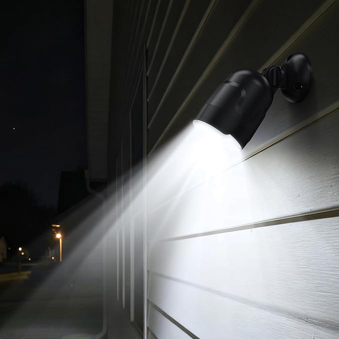Battery Operated Motion Sensor Light Outdoor, 4000mAh Rechargeable 600 Lumen Battery Powered Spotlight Outdoor Waterproof for Porch, Garage, House (2 Pack Black)