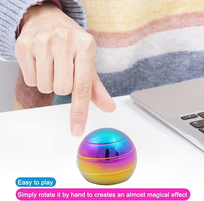 Desk-Kinetic-Toys Cool-Gadgets for Fidget: Cool-Stuff Thing Game Toy for Adult Teen Children Kid, Stress Relief Optical-Illusion Gifts for Office School Home Man Women Christmas Spinning 300 Seconds