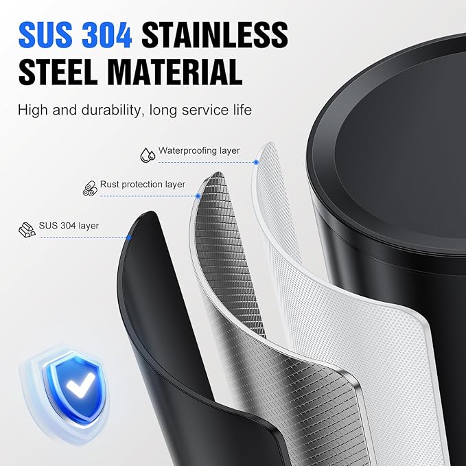 Fantictas Automatic Soap Dispenser Touchless, Stainless Steel 11.5 oz 3 Levels Adjustable Hand Soap Dispenser with Rechargeable Sensor Pump for Kitchen & Bathroom Liquid Soap, Black