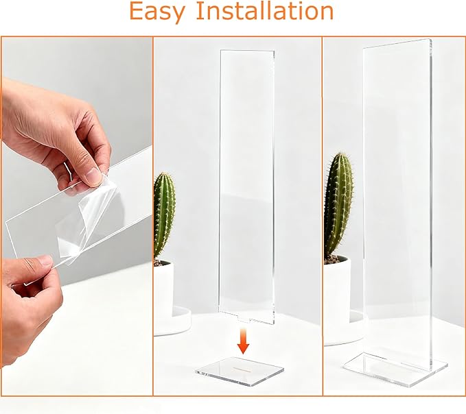 Monitor Memo Board,Detachable Acrylic Sticky Note Holder - Transparent Desktop Monitor Memo Board Stand for Computer Laptop, Portable Message Panel Reminder Office Desk Accessories (2PCS)