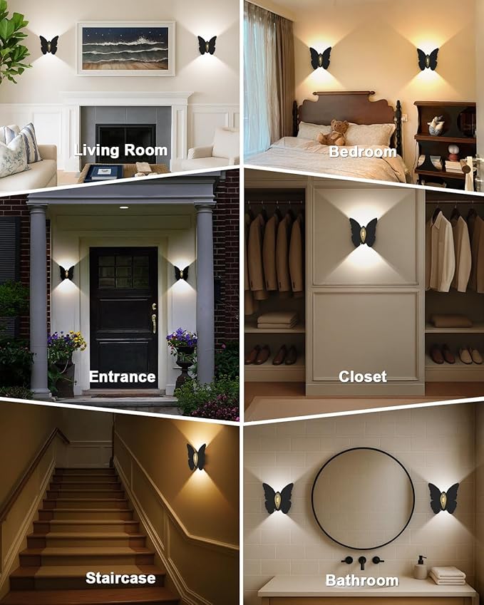 1 Pack Rechargeable Motion Sensor Wall Light: 5000mAh Battery Operated Wall Sconce 3 Colors Wireless Motion Sensor Closet Light Magnetic LED Indoor Up and Down Wall Lamp for Bedroom Hallway Stair