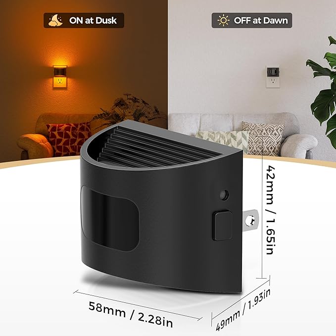 DORESshop LED Night Light[4 Pack], Night Lights Plug into Wall, 3 Mode Plug in Night Light with Motion Sensor, Dusk to Dawn Sensor, Nightlights for Adults, Bedroom, Bathroom, Hallway, Amber