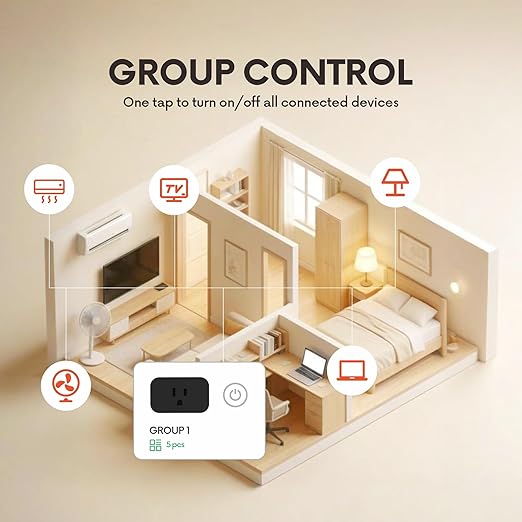 BXST WiFi Smart Plug 15A 1800W, Smart Outlet with Timer & Countdown, Voice Control with Alexa & Google Home, 2.4GHz WiFi Socket for Home Appliances, No Hub Required, CE FCC Listed, 1 Pack, Black