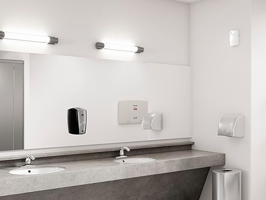 Rubbermaid Commercial Products AutoFoam Hand Soap & Sanitizer Dispenser, Black/Chrome, Touchless, Wall Mount, Battery Operated, for Restrooms in Offices/Hotels/Entertainment/Schools