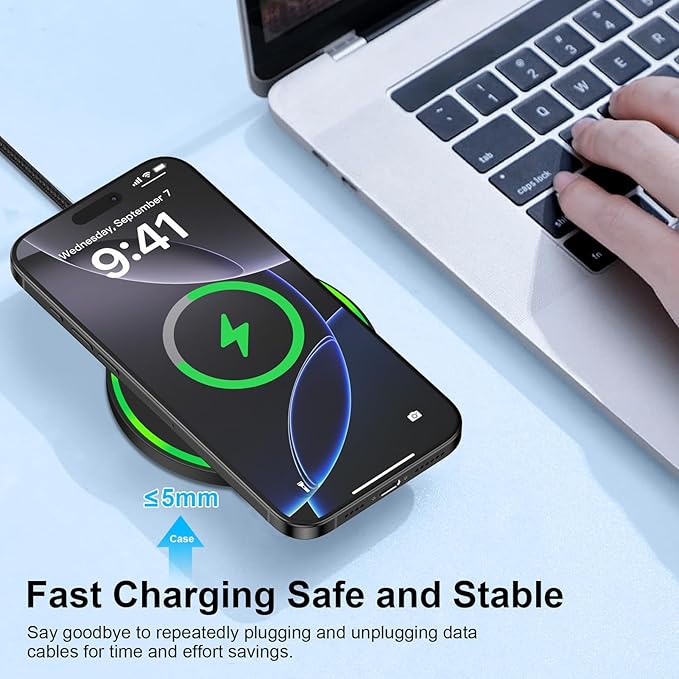 15W Wireless Charger Fast Charging Pad, Android Wireless Charging Station for Samsung Galaxy S26 Ultra S26 S25 Ultra S24 FE S23, razr/Razr+ 2025/Edge 2025/Moto G Stylus 2025, Google Pixel 10 Pro XL/9a