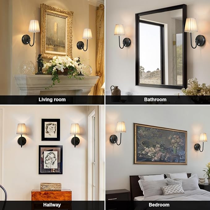 Battery Operated Motion Sensor Wall Sconce, Rechargeable Wireless Black Wall Lamp with 5200mAh Battery, Dimmable Wall Sconce Light with Switch and Remote for Living Room, Bedroom, Hallway