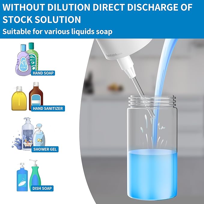 Automatic Soap Dispenser Touchless,Simple Physical Adjustment,Low Battery Consumption Dish Soap Dispenser Kitchen Bathroom
