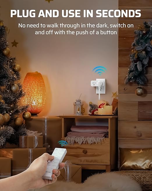 DEWENWILS Remote Control Outlet, Indoor Remote Outlet 2 Pack with 4 Independent Control & 1 All Control, Remote Outlet Switch for Lamp, Fan, Vacs, Light, 100FT Range, 15A/1875W