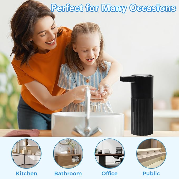 Automatic Liquid Soap Dispenser, 13.52oz/400ml Rechargeable Touchless Smart Lotion Soap Dispenser, Hand Dish Soap Dispensers for Bathroom & Kitchen - Wall Mounted, 4 Adjustable Level, IPX5 Waterproof