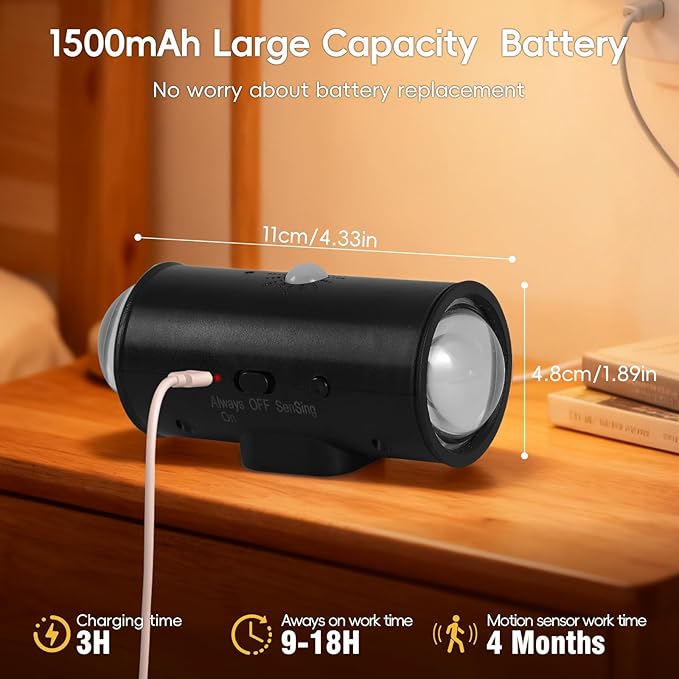 LED Wireless Wall Sconce with Remote, 16 Colors Changing, Motion Sensor Light Indoor, Dimmable, 1500mAh Rechargeable Battery Operated Wall Sconces for Hallway, Stairway, Bedroom, Black, 2-Pack