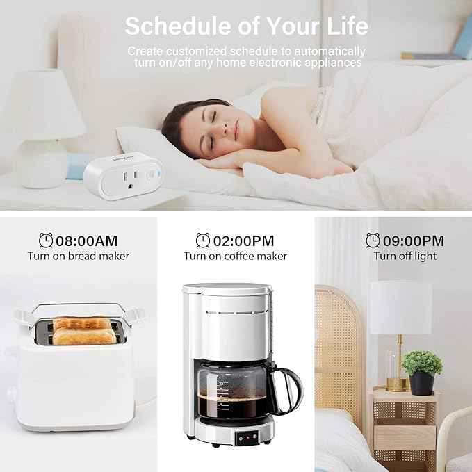 Sengled Smart Plug, S1 Auto Pairing with Alexa Devices, Energy Monitoring, Smart Outlet Remote Control, 15A Smart Socket, 1800W, Timer & Schedule, Bluetooth Mesh Smart Home, Hub Required, 4-Pack
