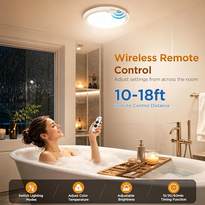 Rechargeable Ceiling Light 2 Pack, Magnetic Motion Sensor Ceiling Lights With 3 Color Remote, Wireless Battery Operated Dimmable Led Ceiling Lights for Closet Shower Stairs Hallway Shed Pantry Laundry