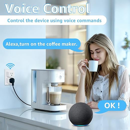 WiFi Plug with Switch,GreenCycle Smart Outlet with Remote,Compatible with Alexa and Google Home via Tuya,Compact Design,Remote Control Anywhere,15A/1500w,TUV FCC Listed(2.4G),2 Switch 2 Plug