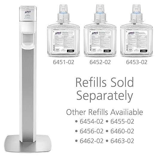 PURELL MESSENGER Floor Stand with ES6 Automatic Dispenser, White (Pack of 1) - 7306-DS-SLV