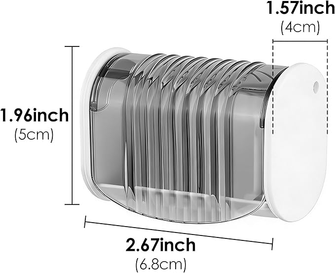 1 Pack Toothbrush Holder Wall Mounted with Cover for Bathroom, 2 Slots Toothbrush Storage Organizer for Shower, Self Adhesive Toothbrush Hanger (Grey)