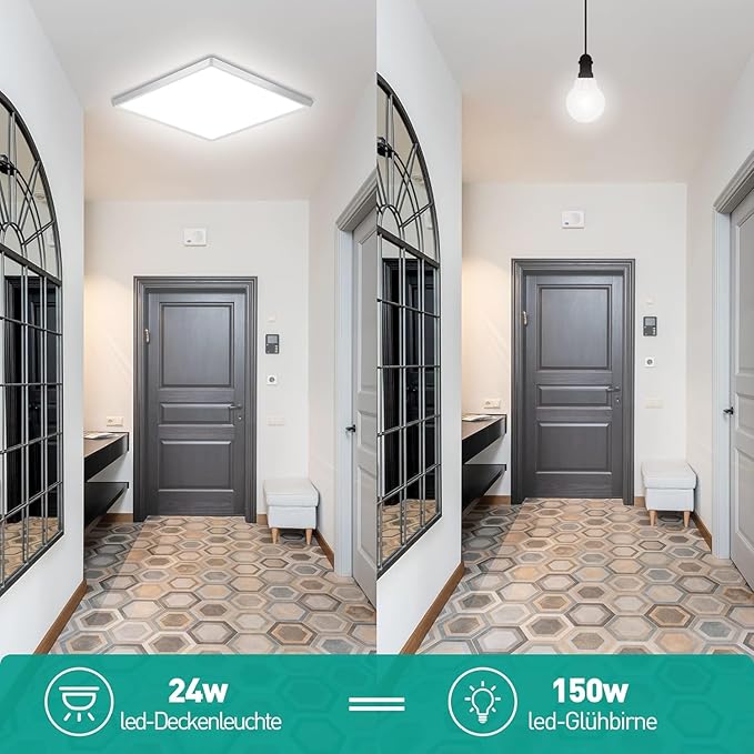 Motion Sensor Ceiling Light Wired, 12 Inch 5000K LED Flush Mount Ceiling Light Fixture, 2400LM Radar Motion Activated Flush Mount Wired Light Fixture for Walk-in Closet, Laundry, Porch