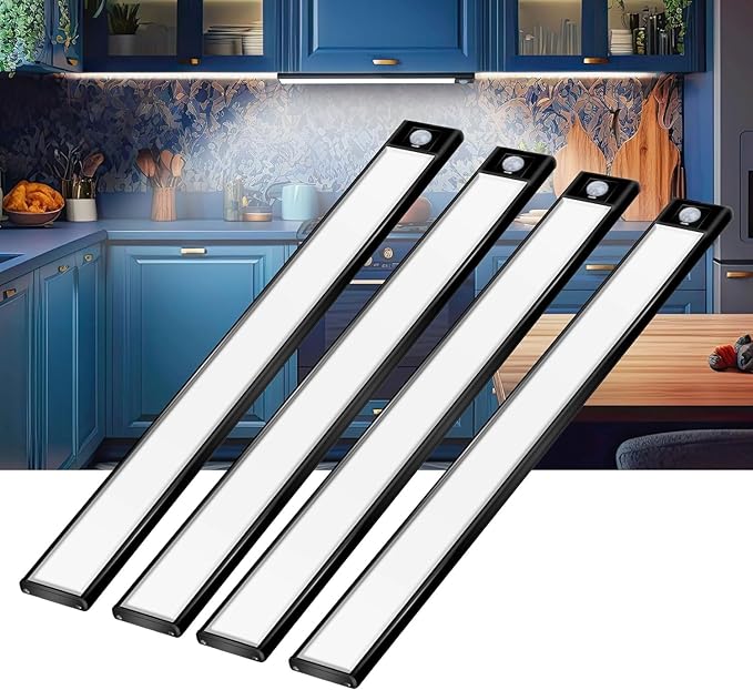 69 LED Under Cabinet Lights 2Pack– Rechargeable 3000mAh Battery, Wireless Motion Sensor, Ideal for Kitchen, Closet & Under Counter Lighting