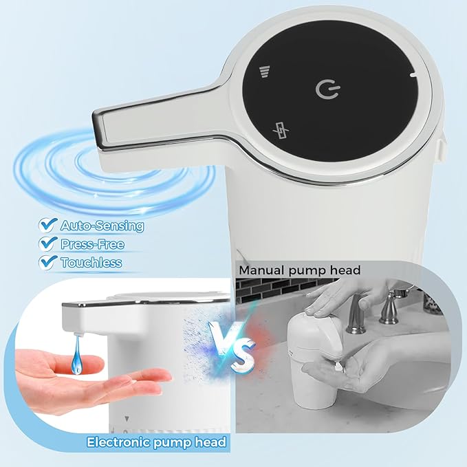 Automatic Liquid Soap Dispenser, 13.52oz/400ml Rechargeable Touchless Smart Lotion Soap Dispenser, Hand Dish Soap Dispensers for Bathroom & Kitchen - Wall Mounted, 4 Adjustable Level, IPX5 Waterproof