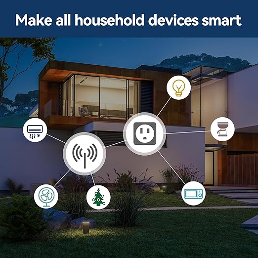 4 Pack Smart Plugs, WiFi Outlets Work with Alexa&Google Assistant, 15A/1800W Max, Smart Sockets with APP Control, Timer Plug with Group Control, No Hub Required, ETL & FCC Certified, 2.4Ghz only