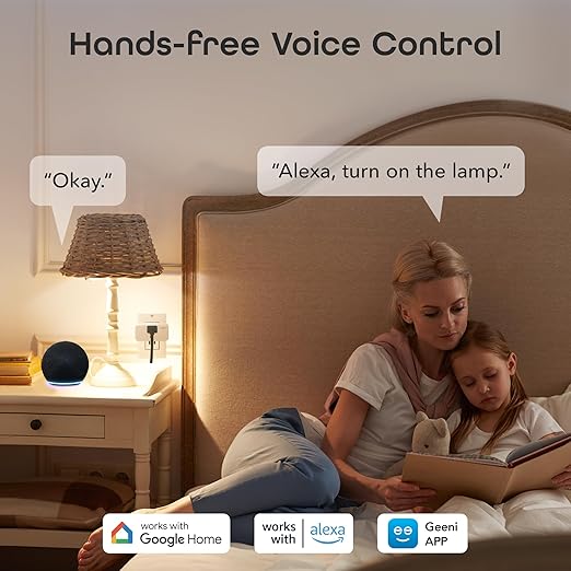 Geeni Smart Plug Mini 15A WiFi Outlet 2-Pack, Compatible with Alexa Google Home, No Hub Required, App Remote Control, UL Certified White