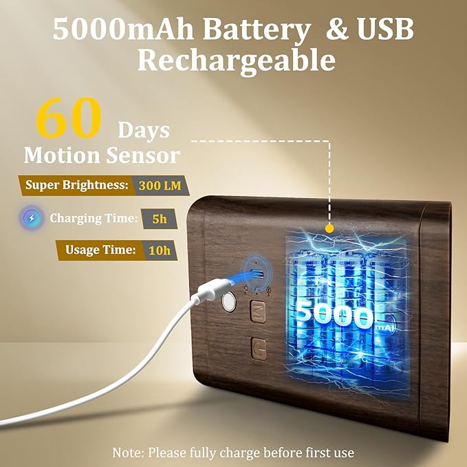 Rechargeable Motion Sensor Wall Light - 3 Colors Battery Powered Wireless Wall Sconces Set of Two with Remote, Magnetic Motion Sensor Stair Lights Indoor Night Light for Bedroom Hallway Closet, Walnut