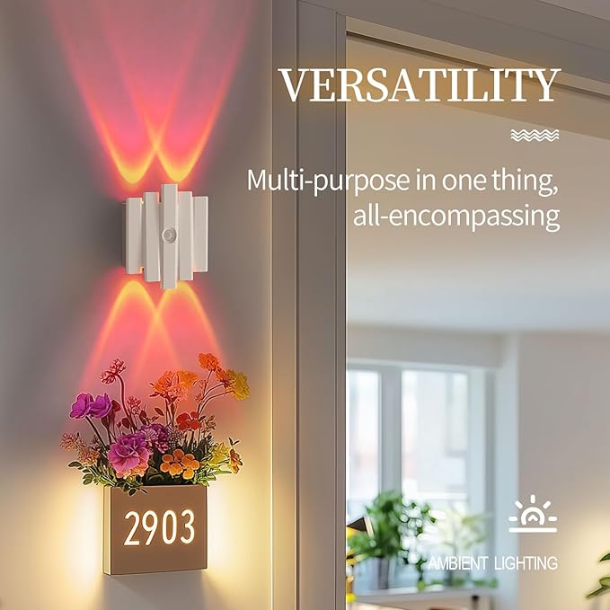 Rechargeable Motion Sensor Night Light, Magnetic RGB Color Changing LED Ambient Lighting, Compact Battery Operated Indoor Wall Light for Hallway, Stairs, Bathroom & Kids Room