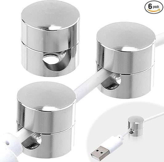3Pcs Cable Anchors for Desk, Gun Metal Cord Anchors Holder Aluminum Wire Organizers Adhesive Adjustable 2-in-1 Cord Clips Charger Cable Management for Nightstand Office Home Desktop Wall