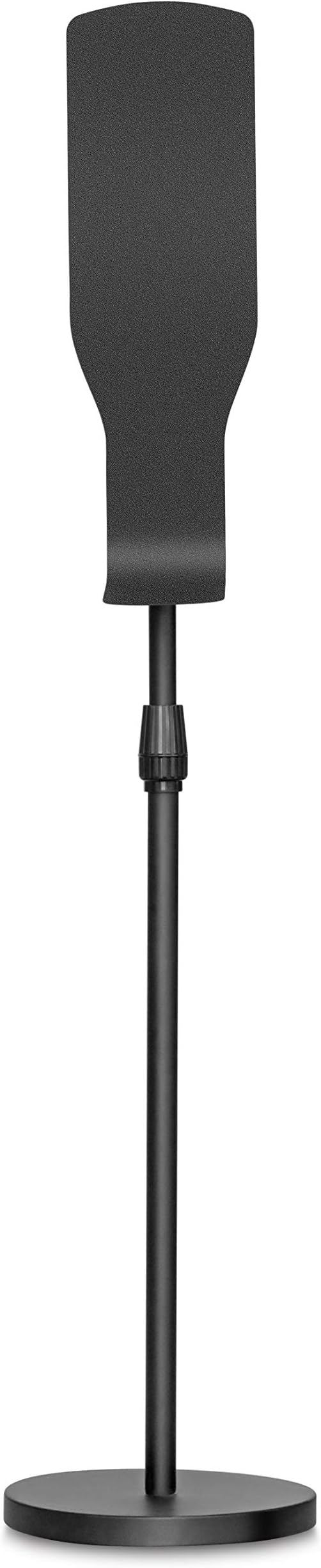 New Star Foodservice 1028898 Freestanding Adjustable Floor Stand for Hand Sanitizer Dispenser with Drip Tray and Weighted Base, Customizable, Black, Round Base