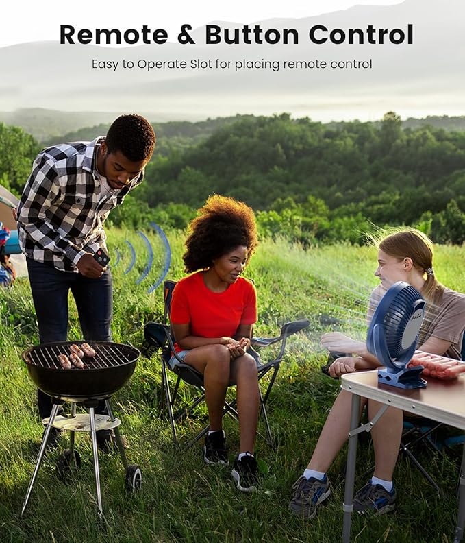 Korbot 8-inch Clip on Fan -20000mAh Portable Fan Battery Rechargeable with 3 Speeds and Strong Airflow, USB Fan Small Desk Fan Personal Quiet Fan for Office Stroller Bedroom and Camping.