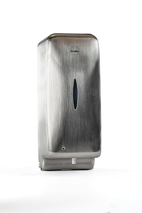 Bradley Diplomat Automatic Touchless Foam Soap/Sanitizer Dispenser for Commercial Restroom, Surface-Mounted, 27 oz Vertical Tank, ADA Compliant, Brushed Stainless Steel, Satin Finish, 6A01-11