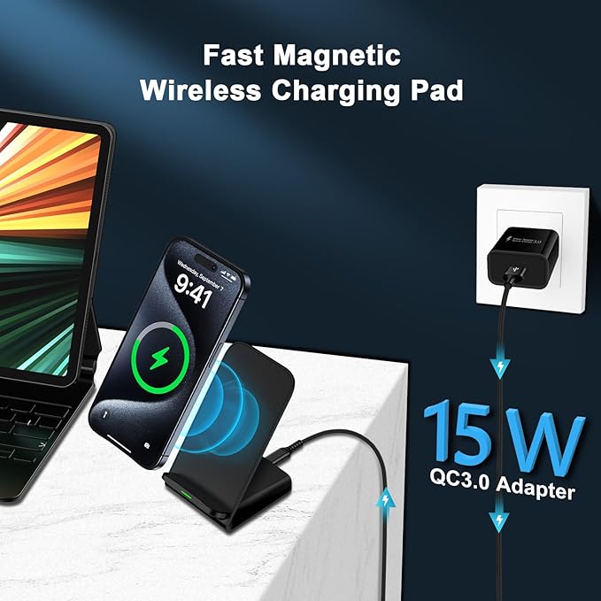 Samsung S26 Ultra Wireless Charger Stand Wireless Android Phone Charger Fast Charging Station for Samsung Galaxy S26 Plus S25 FE Edge S24 Ultra S23 S22 S21 S20 Z Flip 7 6 5 4 Z Fold 7 6 5 4 3 S10 S9