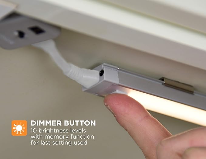 PureOptics LED Under Cabinet Lighting Kit, 3-Bars, 9 Inches Each, DIY Tool-Free Installation, Warm White, 2700K, 1080 Lumens, 15 Watts, Home Accent (LEDUC9-3WK)